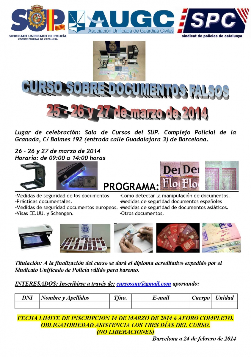 CURSO SOBRE DOCUMENTOS FALSOS