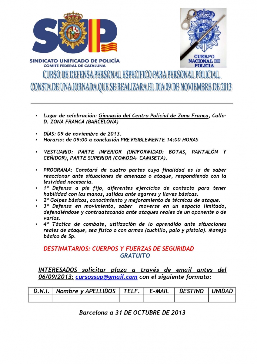CURSO DEFENSA PERSONAL PESONAL POLICIAL