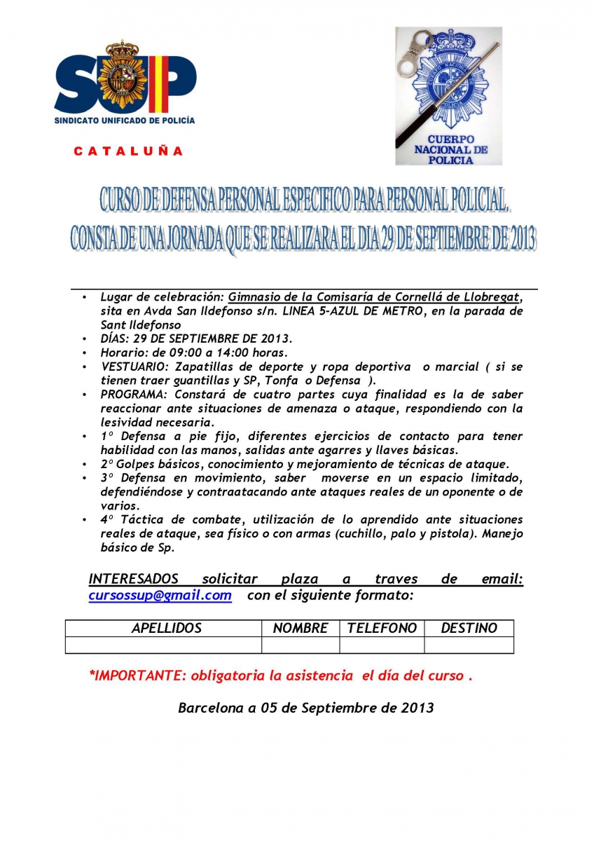 CURSO DEFENSA PERSONAL POLICIAL