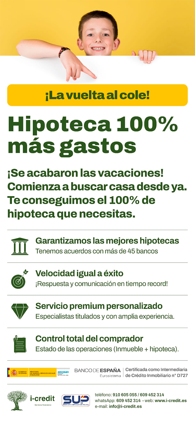 I-Credit. Hipoteca 100% más gastos.