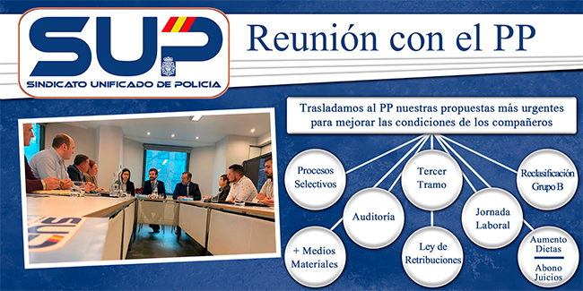 Reunión de trabajo con el presidente del PP, Pablo Casado, y los responsables de Interior del partido
